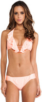 Thumbnail for your product : Shoshanna Coral Solid Ruffle Bikini Top