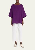 Thumbnail for your product : eskandar Angle-To-Front 3/4-Sleeve Scoop-Neck Tunic Shirt (Long Length)