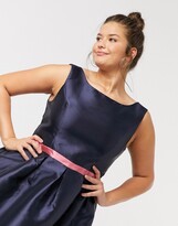 Thumbnail for your product : Chi Chi London Plus hi low midi dress in navy