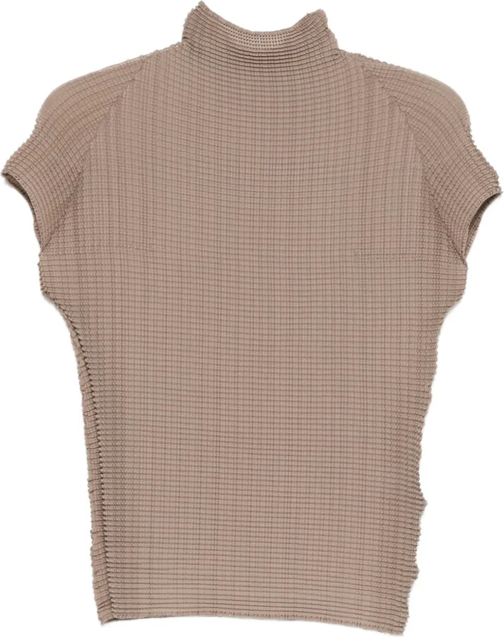 Issey Miyake Ribbed High-Neck Shirt