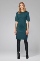 Thumbnail for your product : HUGO BOSS Shift dress in houndstooth-structured jersey with zip