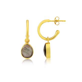 Auree Jewellery - Manhattan Gold & Labradorite Interchangeable Gemstone Earrings