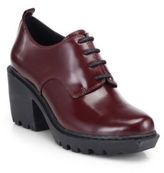 Thumbnail for your product : Opening Ceremony Grunge Leather Lace-Up Ankle Boots