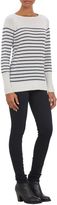 Thumbnail for your product : Barneys New York Thin-Stripe Cashmere Sweater-White