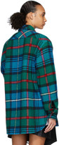 Thumbnail for your product : we11done Green and Blue English Check Shirt Jacket