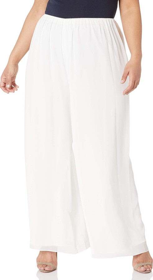 Alex Evenings Women's Wide Leg Chiffon Dress Pant (Petite Regular Sizes) -  ShopStyle