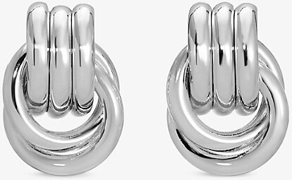 Heaven Mayhem Womens Baby Knot Silver-Plated Brass Earrings
