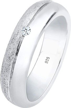 Diamore Elli DIAMONDS Ring Women Basic Band Ring with Diamond (0.03 ct.) in 925 Sterling Silver