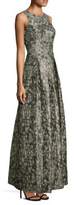 Thumbnail for your product : Aidan Mattox Sleeveless Bodice Brocade Gown