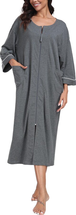 Fleece Zip Up Summer Dressing Gown Robe With Hood Near Me Long