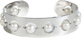 Thumbnail for your product : Delfina Delettrez Silver/Pearl Little Roll In Stones Cuff Bracelet