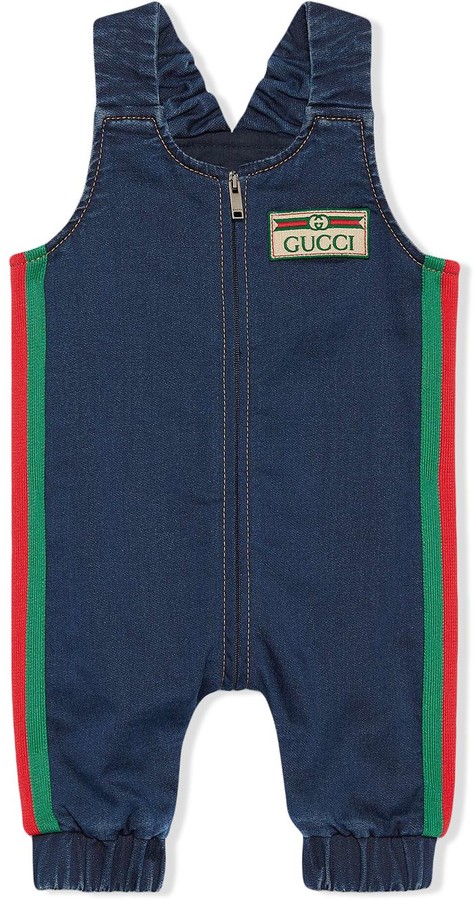 Persoonlijk Algebraïsch Tact Gucci Children Web-embellished logo overalls - ShopStyle Infant Boys'  Onesies