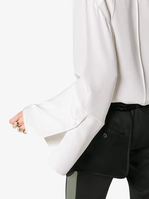 Adam Lippes buttoned long sleeve silk blouse