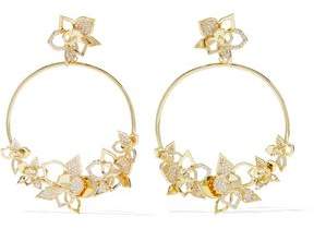 Noir Gold-Tone Crystal Hoop Earrings