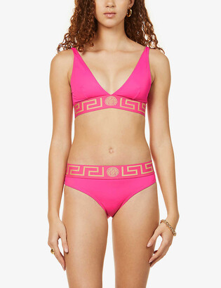 Versace Greca Border bikini top - ShopStyle Swimwear