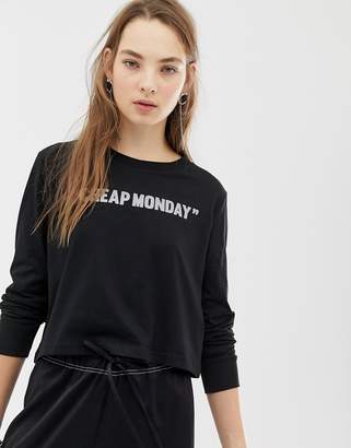 Cheap Monday long sleeve top with reflective logo