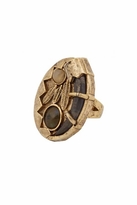 Thumbnail for your product : House Of Harlow Horn Feather Stone Cocktail Ring in Gold