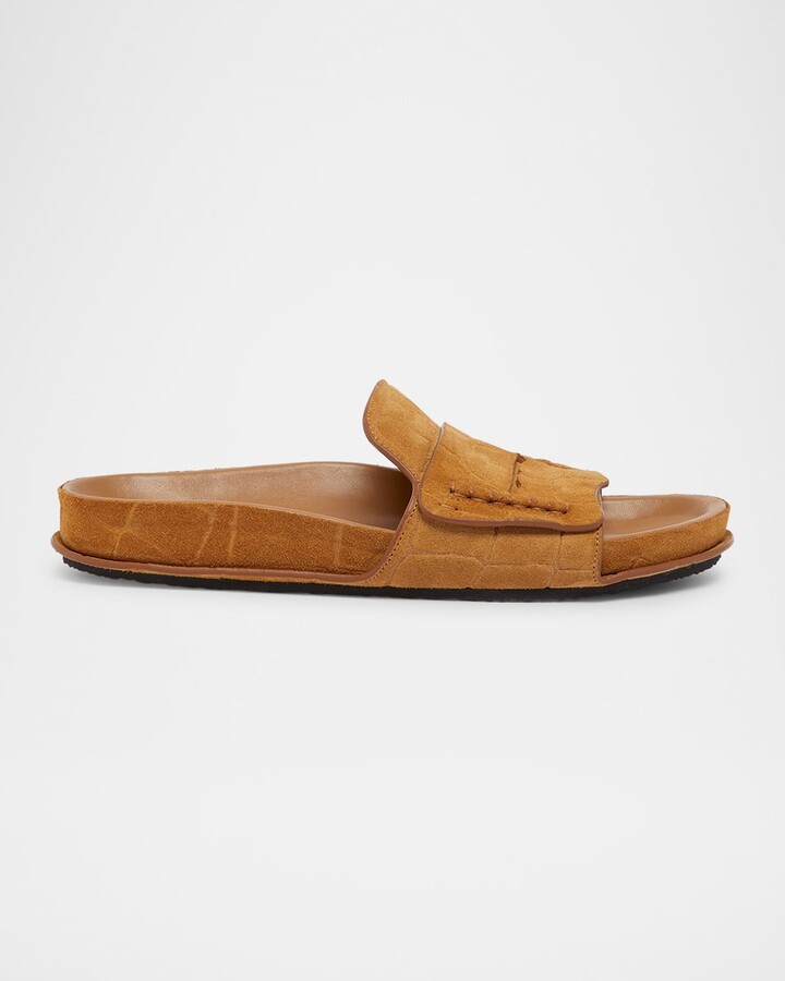 Jacquemus Les Sandales Croc-Embossed Leather Sandals