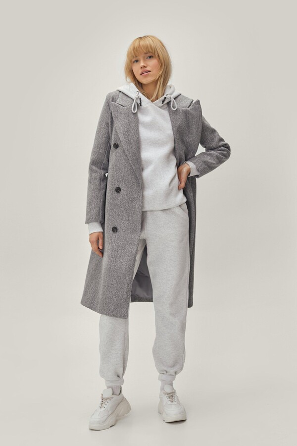 gray longline coat