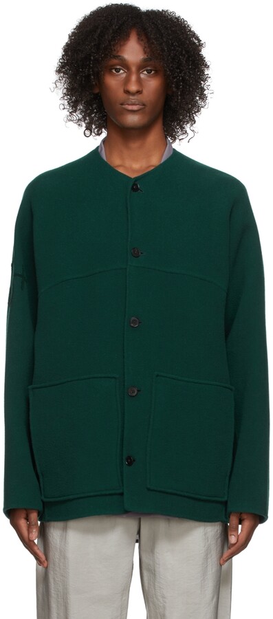 dark green wool coat