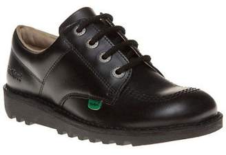 Kickers New Boys Black Kick Lo Core Leather Shoes Lace Up