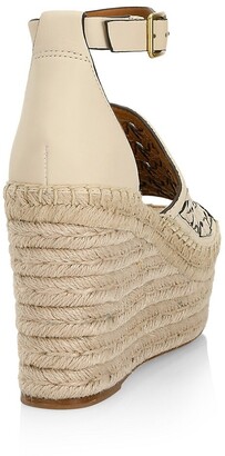 Tory Burch Basket-Weave Leather Espadrille Wedge Sandals - ShopStyle