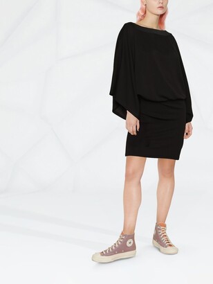 Armani Exchange Wide-Sleeve Draped Mini Dress