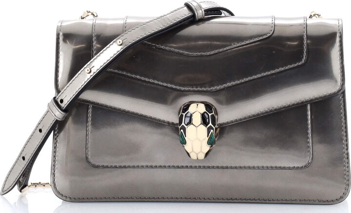 Bvlgari Serpenti Forever Shoulder Bag Metallic Leather Small