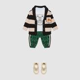 Thumbnail for your product : Gucci Baby wool striped cardigan with patch