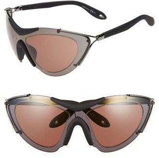 Givenchy Men's '7013/s' 99Mm Shield Sunglasses - Dk Ruthen Black