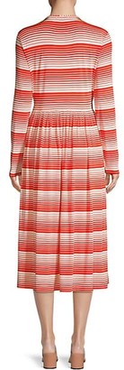 Stine Goya Alina Stripe Surplice A-Line Midi Dress