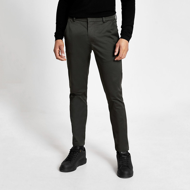 dark green skinny chinos
