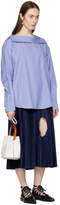 Thumbnail for your product : Toga Blue Striped Altered Collar Shirt