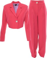Thumbnail for your product : BLUZAT - Neon Pink Suit With Cropped Blazer