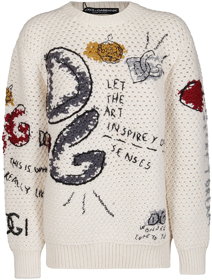 Dolce & Gabbana Graphic Embroidered Sweater - ShopStyle