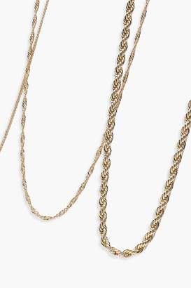 boohoo NEW Womens Laura Chunky Layered Chain Necklace in