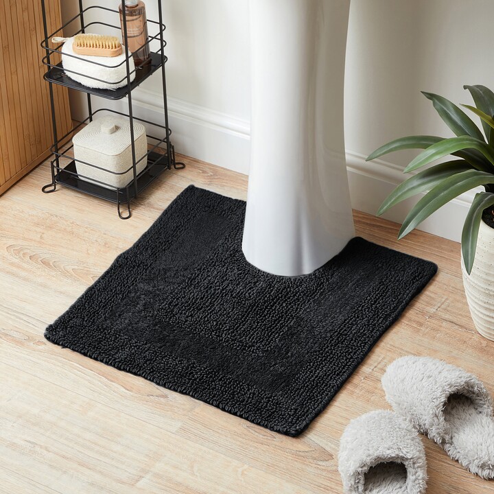 Dunelm Super Soft Pedestal Mat Black Black ShopStyle