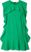 REDValentino - Ruffled Crepe Mini Dress - Green