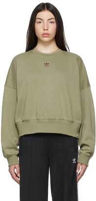 adidas Khaki Adicolor Essentials Fleece Sweatshirt - ShopStyle