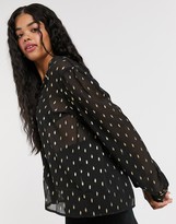 Thumbnail for your product : Pimkie chiffon blouse with gold spot in black