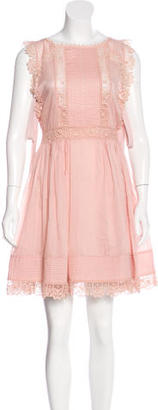 RED Valentino Lace-Trimmed Sleeveless Dress