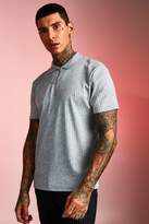 Thumbnail for your product : boohoo Silver Metallic Jaquard Zip Polo
