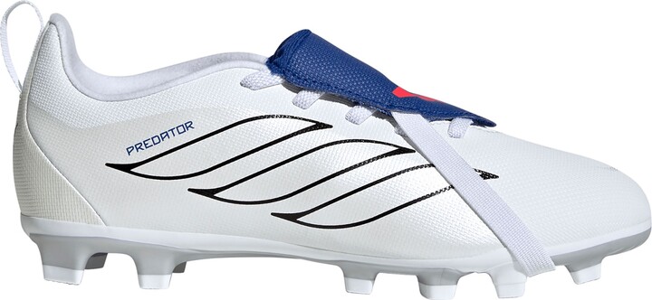 adidas Predator Club FT Kids' EL FG/MG Soccer Cleats, Size 1, White/Blue