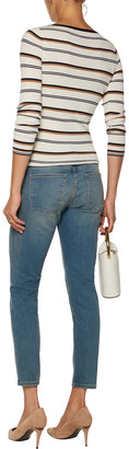 Current/Elliott The Easy Stiletto Faded Low-rise Skinny Jeans