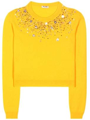 Miu Miu Embellished cashmere sweater