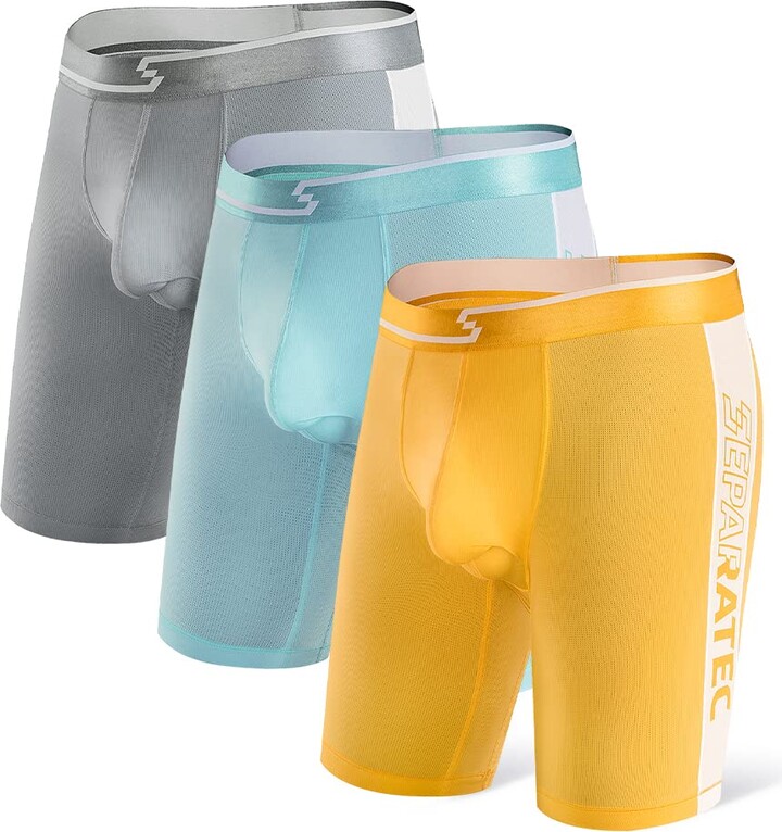Separatec Men's 3 Pack Sport Performance Dual Pouch Boxer Briefs