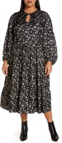 Thumbnail for your product : Lafayette 148 New York Lupe Leopard Print Tie Neck Silk Midi Dress