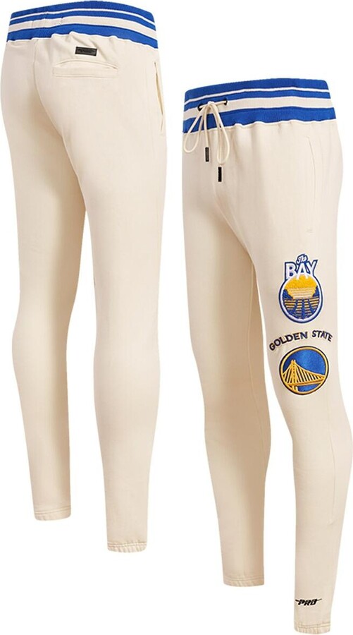 Men's Pro Standard Cream Golden State Warriors Retro Classic Fleece Sweatpants