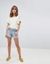 Thumbnail for your product : MANGO denim frayed short in blue