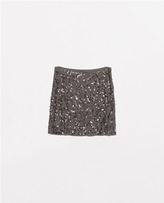 Thumbnail for your product : Zara 29489 Mini Cut-Out Skirt With Sequins